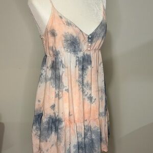 Peach and Gray Tie-Dye Kids/Womens Casual Dress/Cover up